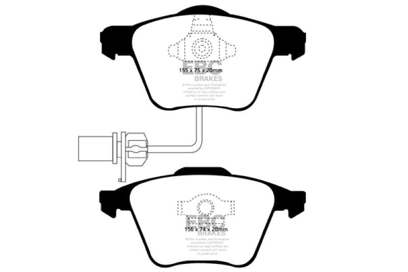 EBC 05-08 Audi A4 2.0 Turbo Greenstuff Front Brake Pads