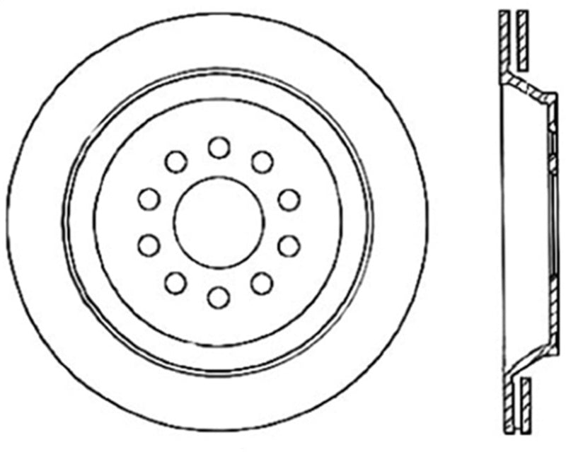 StopTech 04-09 Audi S4 Rear Right Drilled Rotor