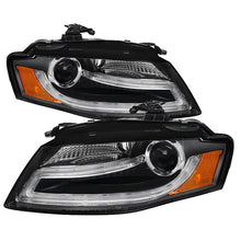 Load image into Gallery viewer, Spyder Audi A4 09-12 Projector Headlights Halogen Model Only - DRL LED Black PRO-YD-AA408-DRL-BK