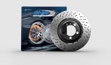 Load image into Gallery viewer, SHW 15-18 BMW X5 M 4.4L Left Rear Cross-Drilled Lightweight Brake Rotor (34212284903)