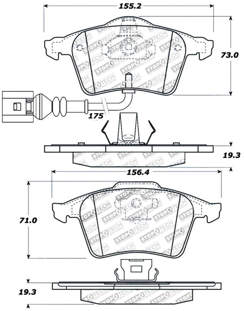 StopTech Street Touring 08-09 VW Golf R/Golf R32 / Front Brake Pads