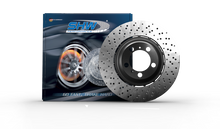 Load image into Gallery viewer, SHW 14-18 Audi RS7 4.0L Front Drilled-Dimpled Lightweight Wavy Brake Rotor (4G0615301AH)