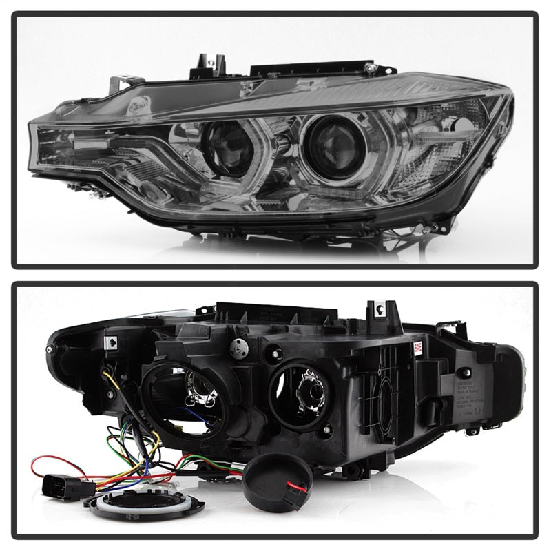 Spyder 12-14 BMW F30 3 Series 4DR Projector Headlights - LED DRL - Smoke (PRO-YD-BMWF3012-DRL-SM)